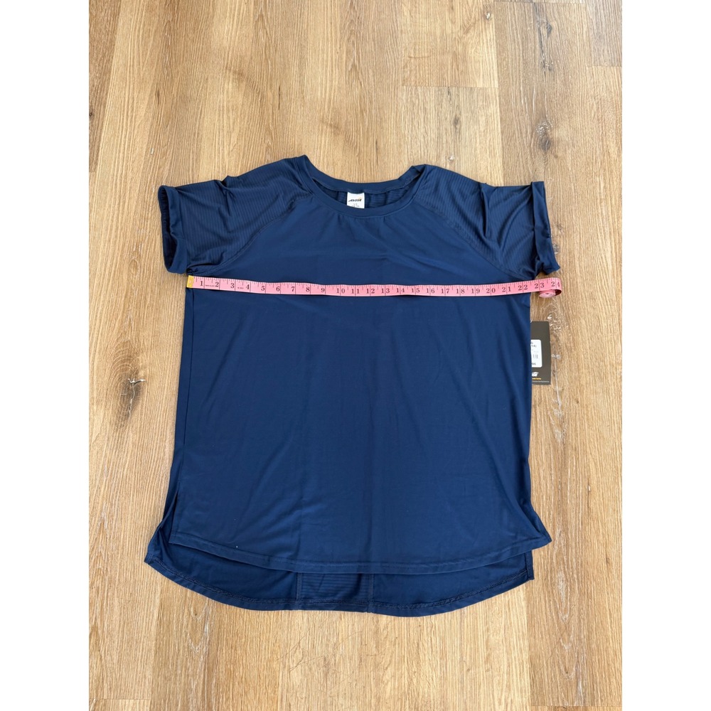 Avia Activewear Top Women L Blue Cove Short Sleeve Mesh Performance Shirt NEW - Picture 3 of 5